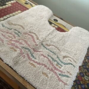 JCPenney Multicolor Embroidered Vintage bath Toilet rug